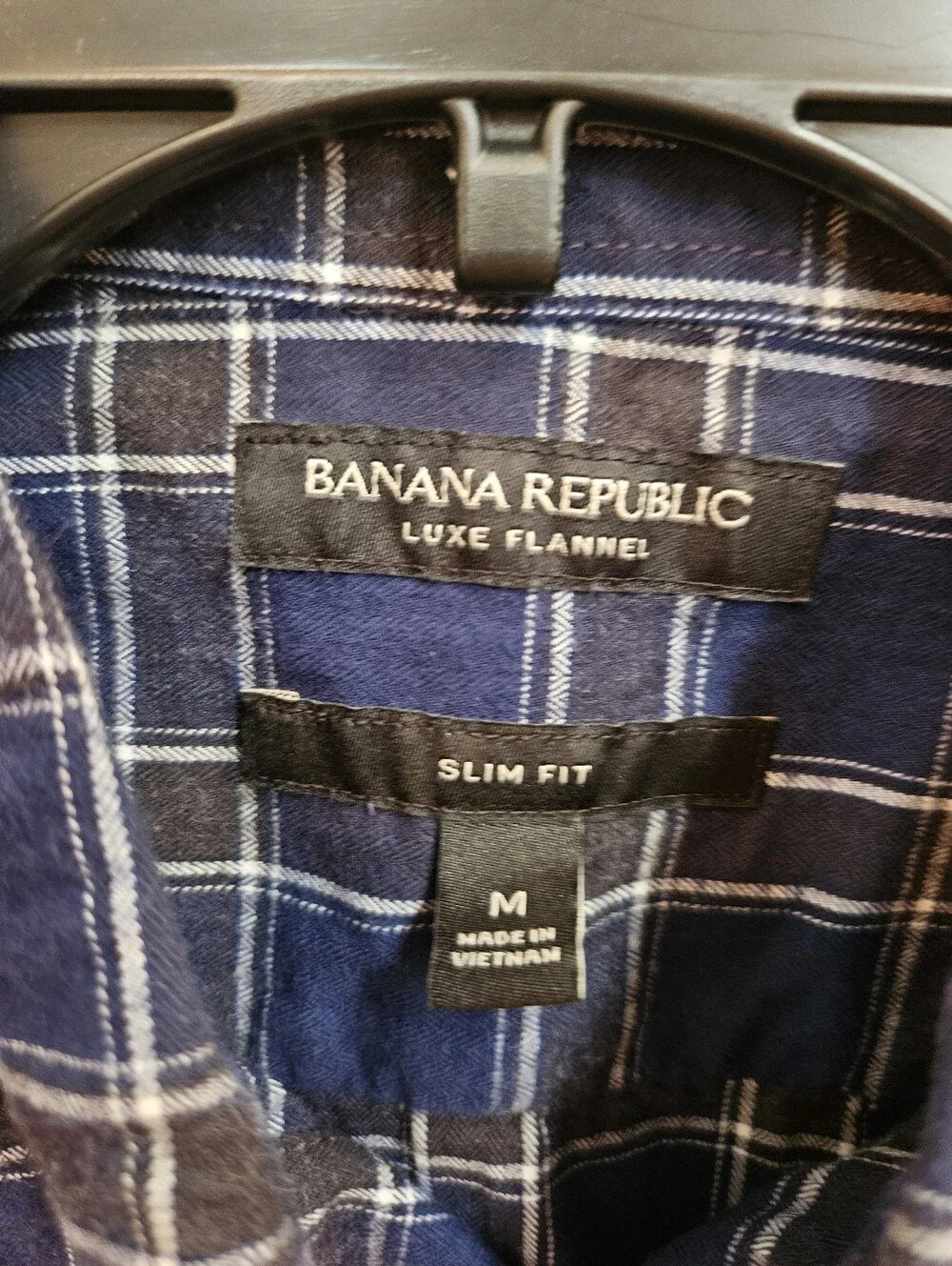 Banana Republic Blue Plaid Button-Down Shirt - Size M